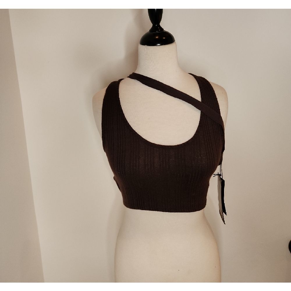 Dolls Kill CLUB EXX Brown Strappy Back Top SIZE L NWT